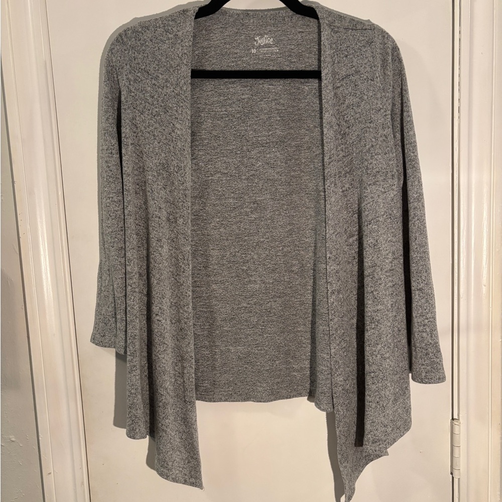 Justice Gray Open Front Childrens Cardigan